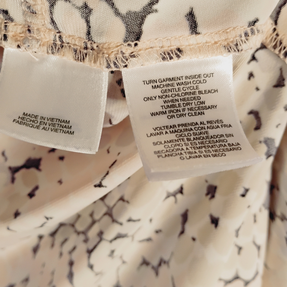 Kasper Black and Pink White Abstract Open-Front Waterfall Cardigan Sz M - Picture 4 of 5